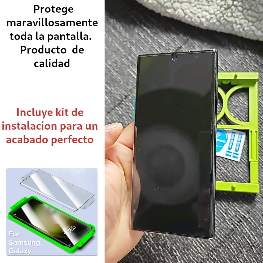 FILM PROTECTOR PANTALLA CERÁMICO 9H KIT CASE FÁCIL INSTALAR PARA SAMSUNG S23 ULTRA - 3