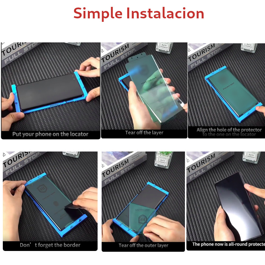 FILM PROTECTOR PANTALLA CERÁMICO 9H KIT CASE FÁCIL INSTALAR PARA SAMSUNG S23 ULTRA - 4