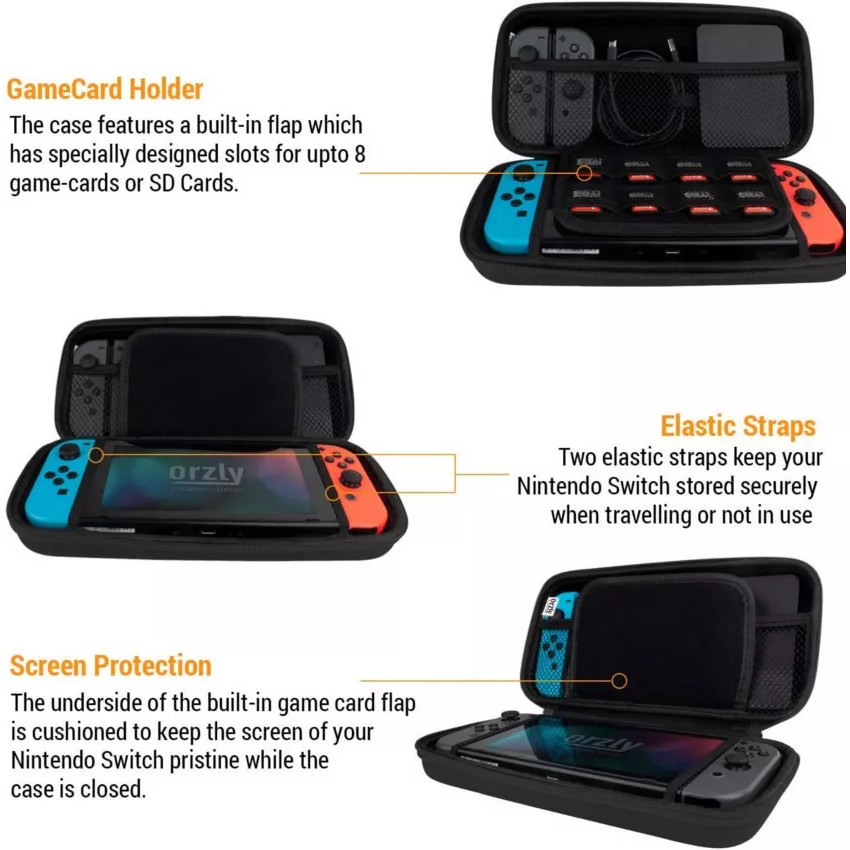 CASE VIAJERO TRANSPORTADOR PARA NINTENDO SWITCH OLED CRISTAL TEMPLADO - 4