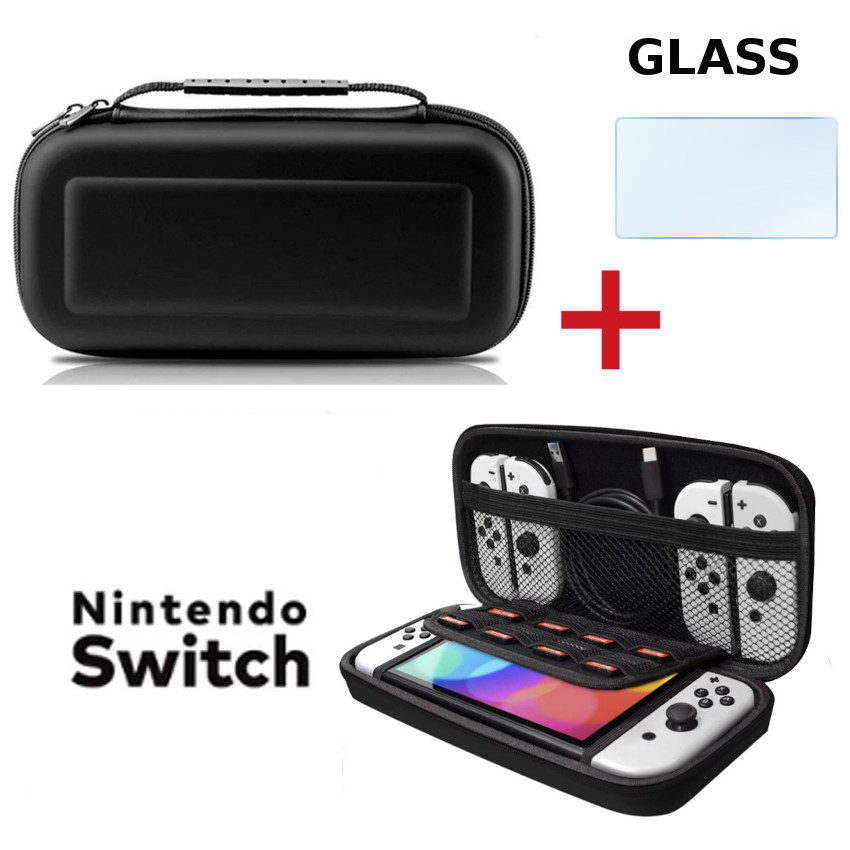 CASE VIAJERO TRANSPORTADOR PARA NINTENDO SWITCH + CRISTAL TEMPLADO - 1
