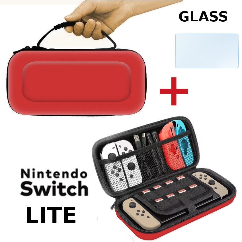 CASE VIAJERO TRANSPORTADOR PARA NINTENDO SWITCH LITE + CRISTAL TEMPLADO - 1