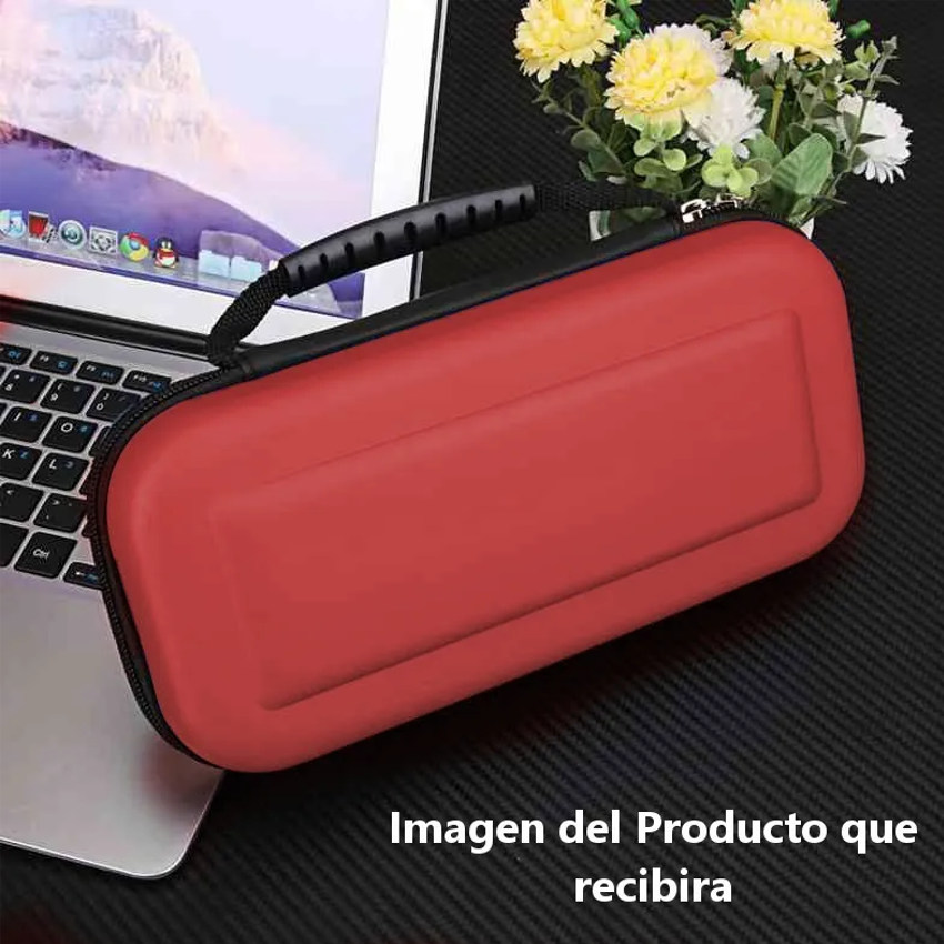 CASE VIAJERO TRANSPORTADOR PARA NINTENDO SWITCH OLED 2021 CRISTAL TEMPLADO - 5