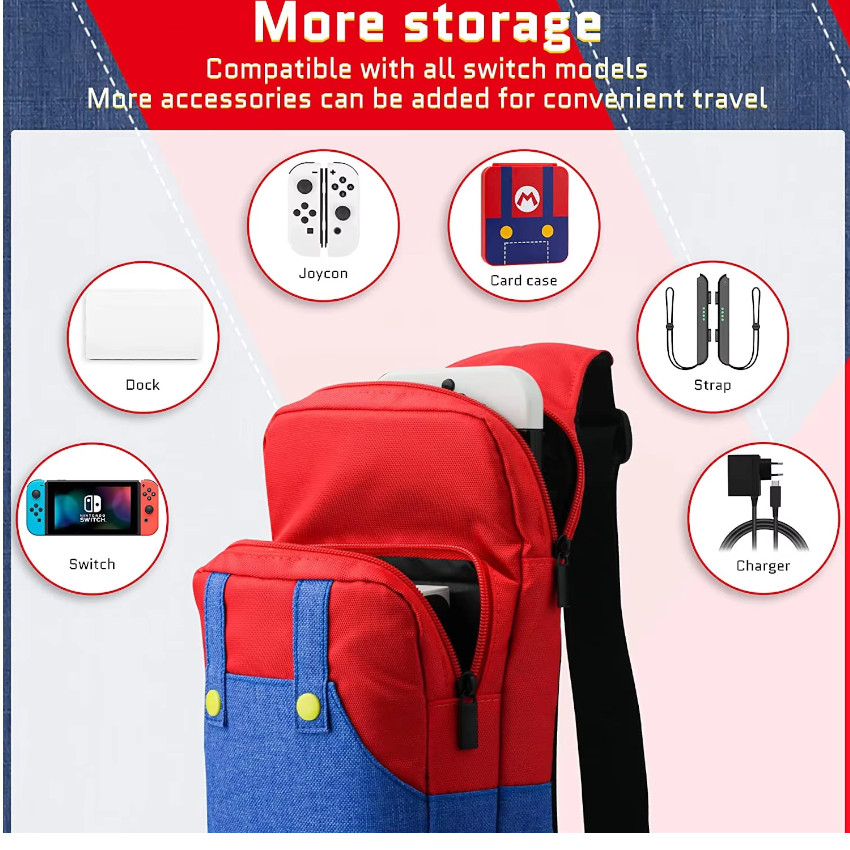 MOCHILA CASE TRANSPORTADOR PARA NINTENDO SWITCH OLED LITE - 5