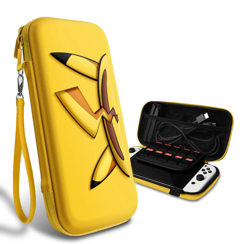 CASE VIAJERO ESTUCHE PARA NINTENDO SWITCH OLED PORTA ACCESORIOS + CRISTAL TEMPLADO - 2