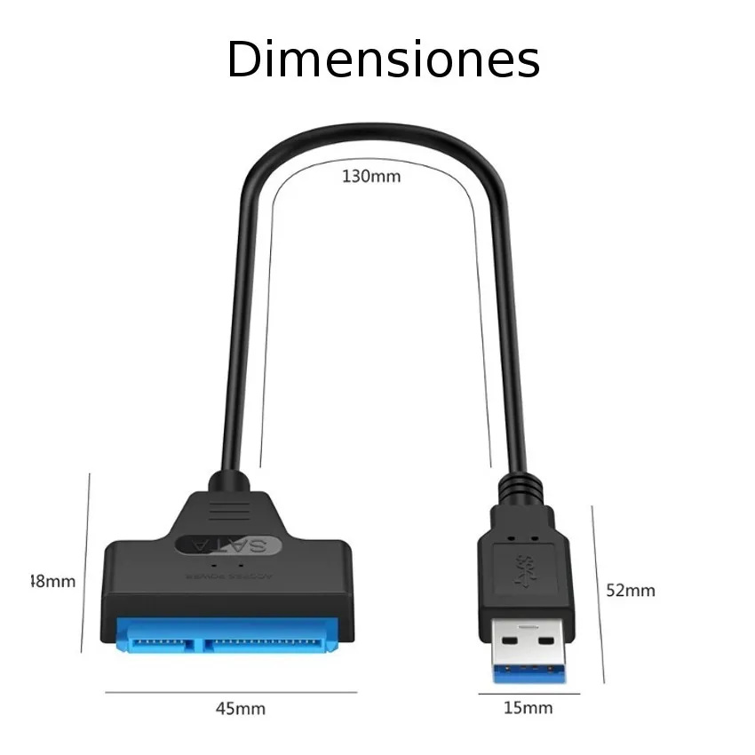 CABLE ADAPTADORSSD HDD DISCO DURO 3.0 SATA A USB LECTOR DISCO DURO - 4