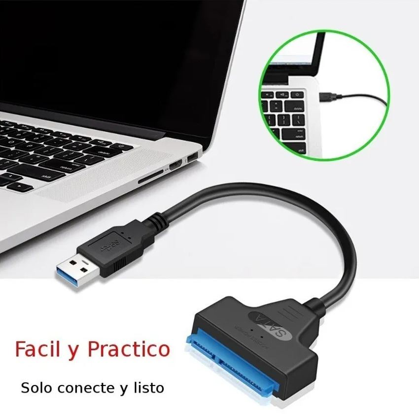 CABLE ADAPTADORSSD HDD DISCO DURO 3.0 SATA A USB LECTOR DISCO DURO - 6