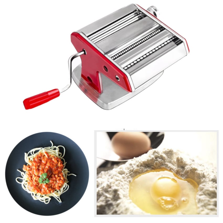 MÁQUINA PARA FIDEOS PASTA FACIL CASEROS ACERO INOX CORTA + LAMINADORA RODILLOS AJUSTABLES - 3