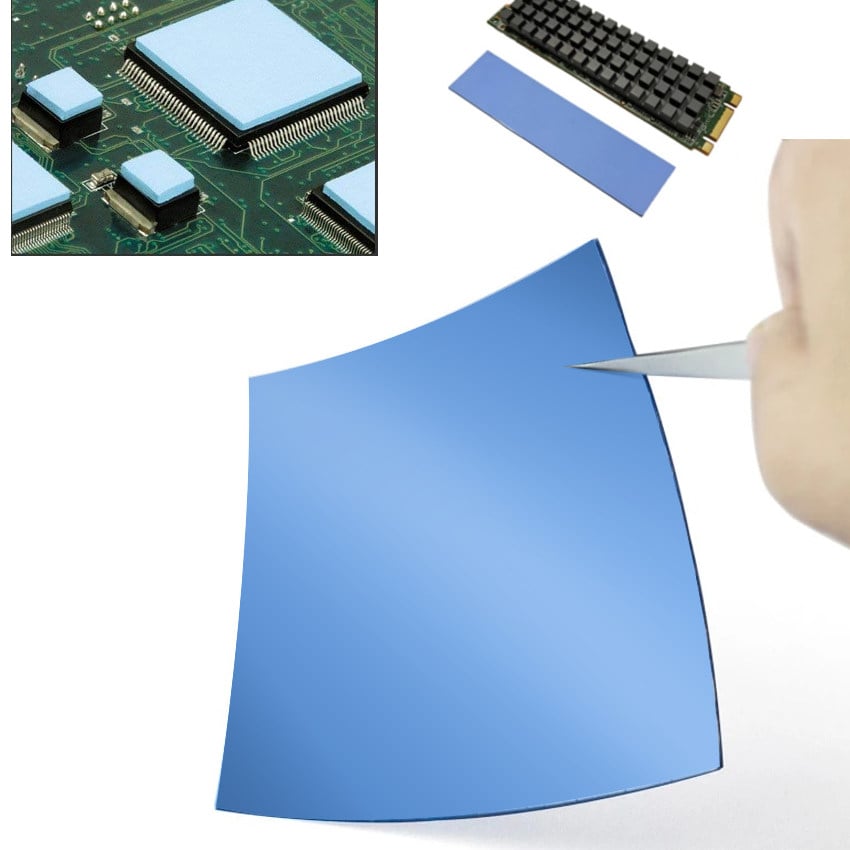PACK 2 PIEZAS THERMAL PAD  10 X 10  1MM DISIPADOR CALOR TÉRMICO CHIPS SSD M2 GPU - 1