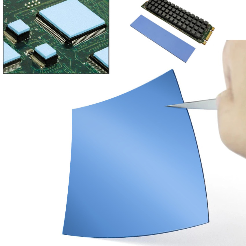 SET 2 THERMAL PAD 10 X 10 1MM PRECORTE + SIN PRECORTE  DISIPADOR CALOR TÉRMICO CHIPS GPU SSD ARDUINO - 3