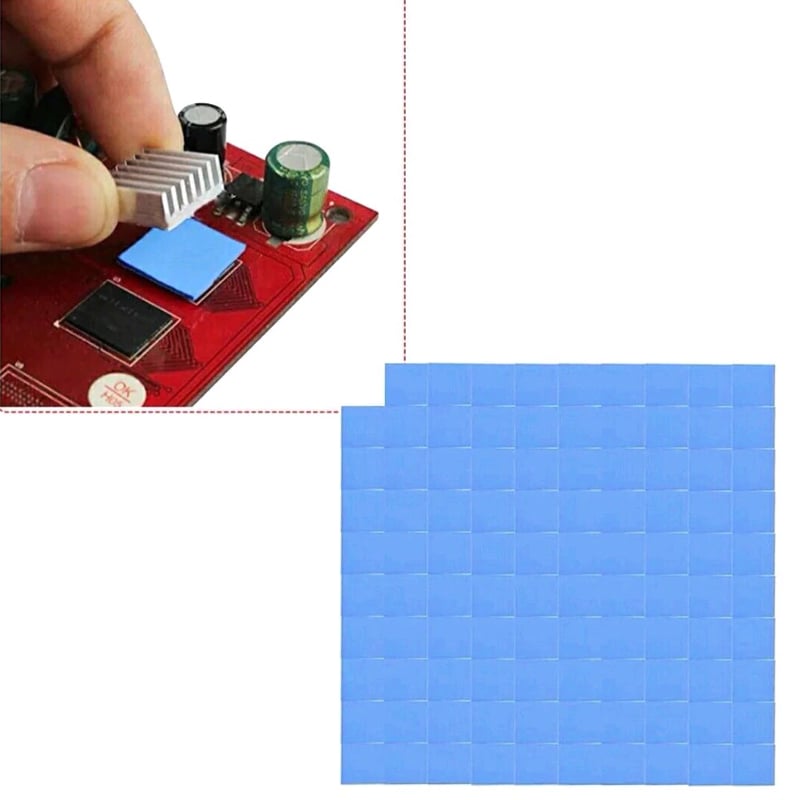 SET 2 THERMAL PAD 10 X 10 1MM PRECORTE + SIN PRECORTE  DISIPADOR CALOR TÉRMICO CHIPS GPU SSD ARDUINO - 4