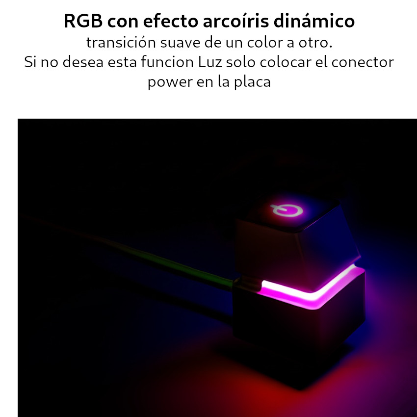 BOTÓN POWER EXTENSOR ENCENDIDO MECÁNICO RGB PC GAMER 2METROS - 3