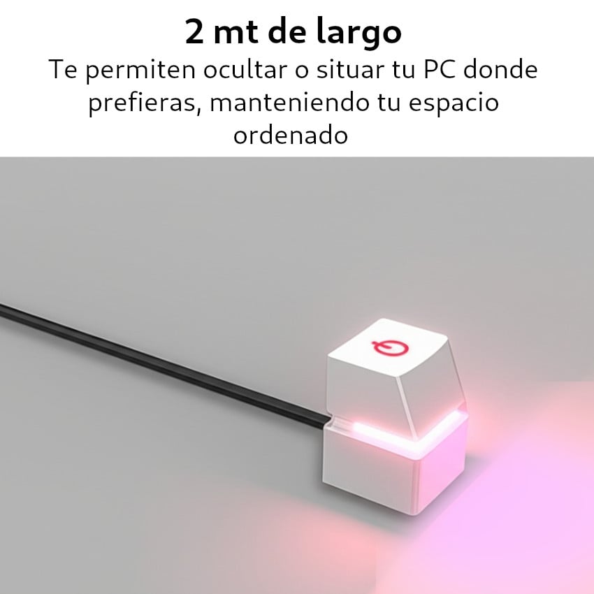 BOTÓN POWER EXTENSOR ENCENDIDO MECÁNICO RGB PC GAMER 2M - 2