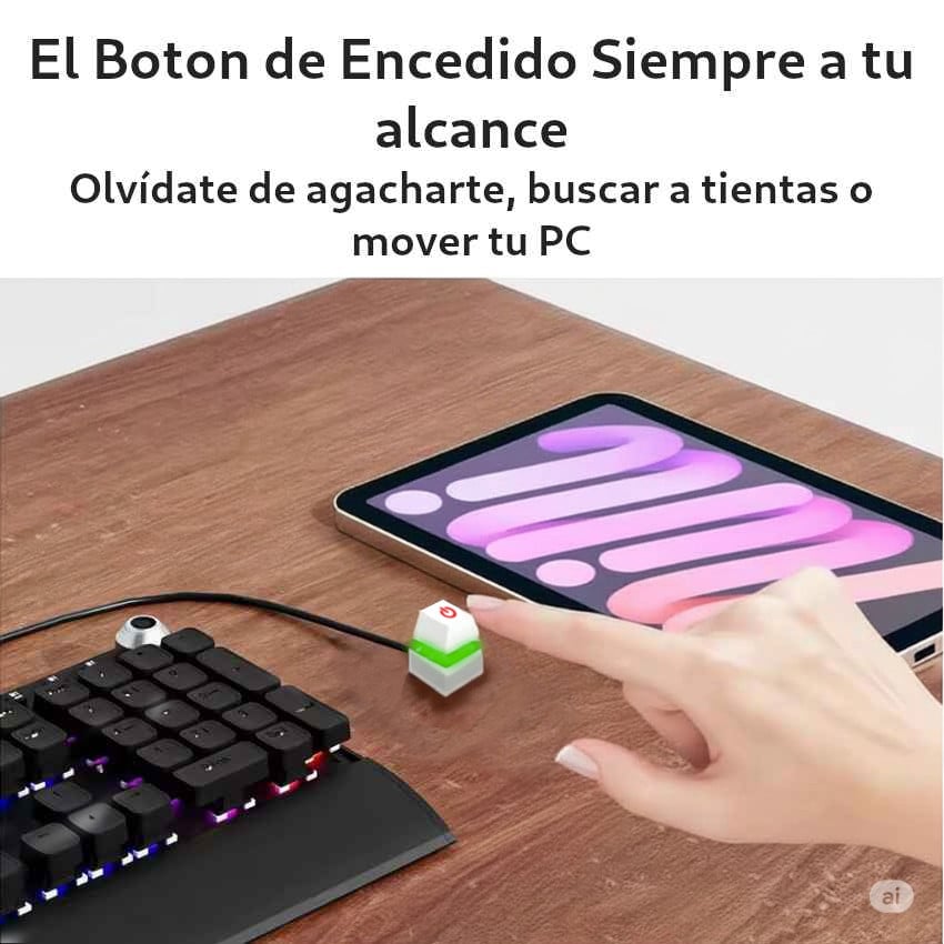 BOTÓN POWER EXTENSOR ENCENDIDO MECÁNICO RGB PC GAMER 2M - 5
