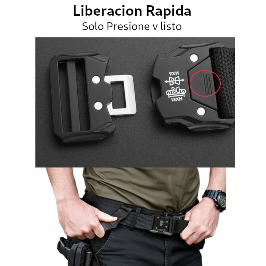 CORREA TACTICA HOMBRE AJUSTABLE MULTIPROPOSITO LIVIANA LIBERACIÓN RÁPIDA - 4