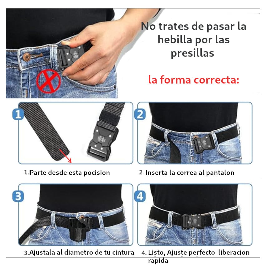 CORREA TACTICA HOMBRE AJUSTABLE MULTIPROPOSITO LIVIANA LIBERACIÓN RÁPIDA - 6