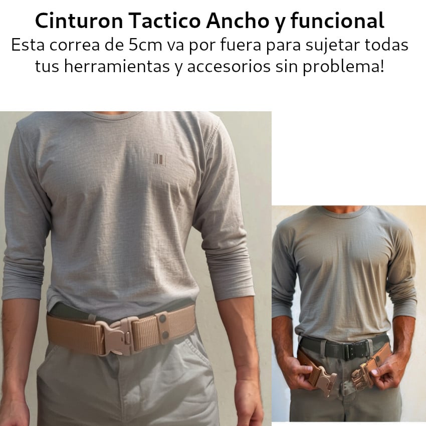 CINTURON CORREA TÁCTICA TRABAJO PORTA HERRAMIENTAS EQUIPO TÁCTICO 5CM ANCHO - 4