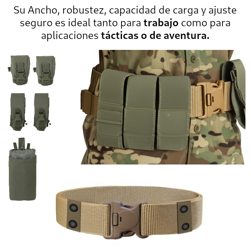 CINTURON CORREA TÁCTICA TRABAJO PORTA HERRAMIENTAS EQUIPO TÁCTICO 5CM ANCHO - 6