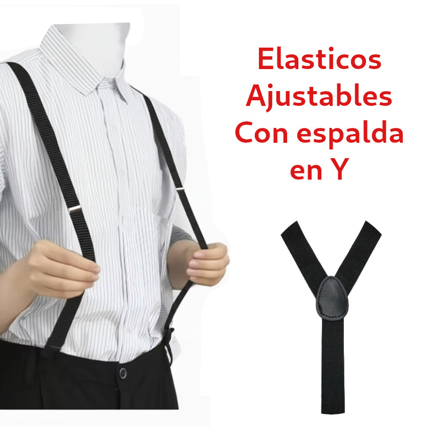 TIRANTES HOMBRE PANTALONES SUJETADOR AJUSTABLES RETRO VINTAGE, OPCION AL CINTURON - 3