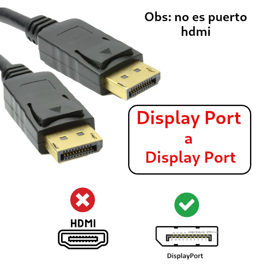 CABLE DISPLAY PORT A DISPLAY PORT MACHO 18MT P PC MONITOR PROYECTOR - 2