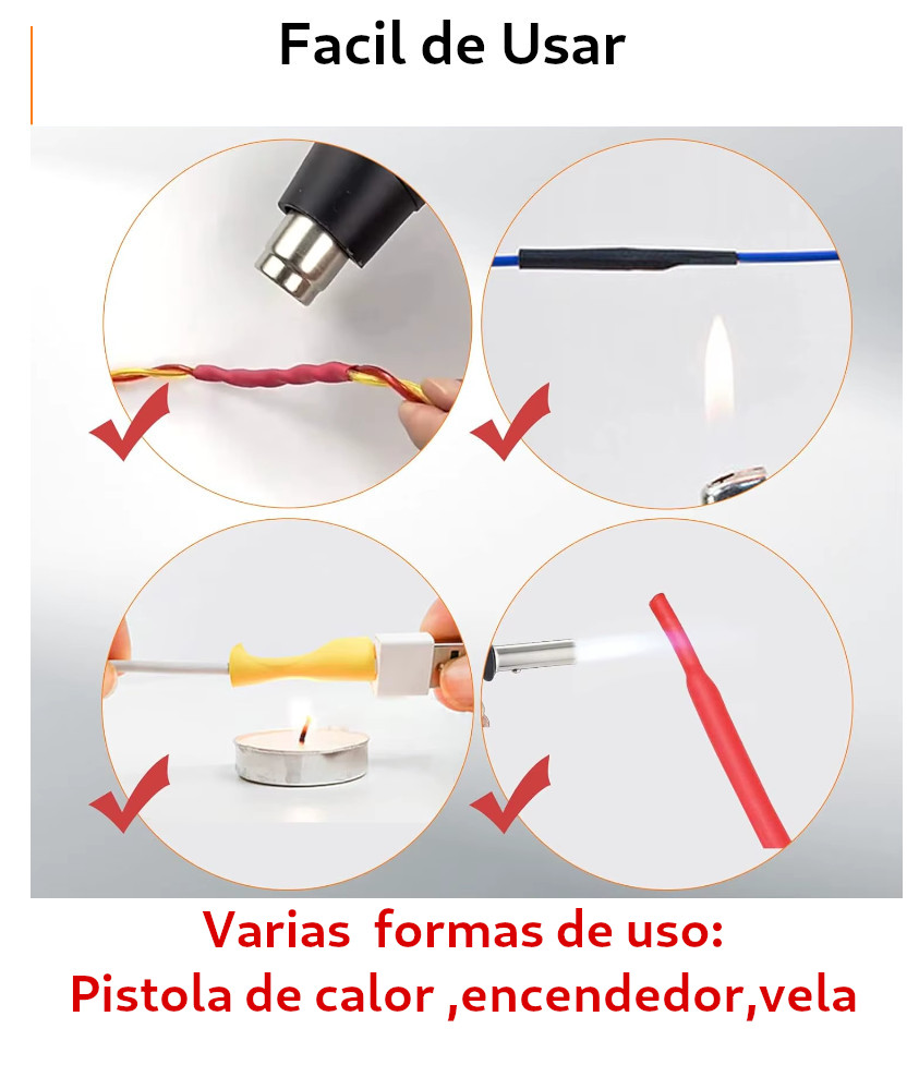 750 TUBOS TERMO RETRÁCTIL TERMO ENCOGIBLES AISLANTE CABLE ELÉCTRICO + ESTUCHE TRANSPORTADOR - 5