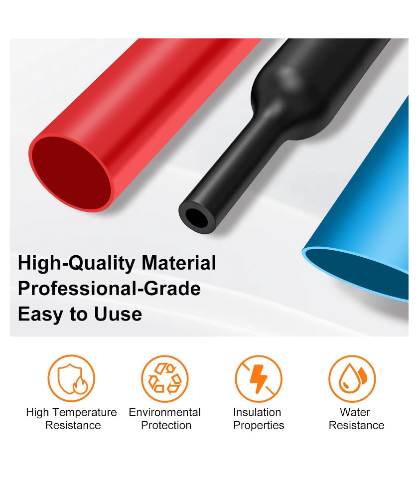 750 TUBOS TERMO RETRÁCTIL TERMO ENCOGIBLES AISLANTE CABLE ELÉCTRICO + ESTUCHE TRANSPORTADOR - 6