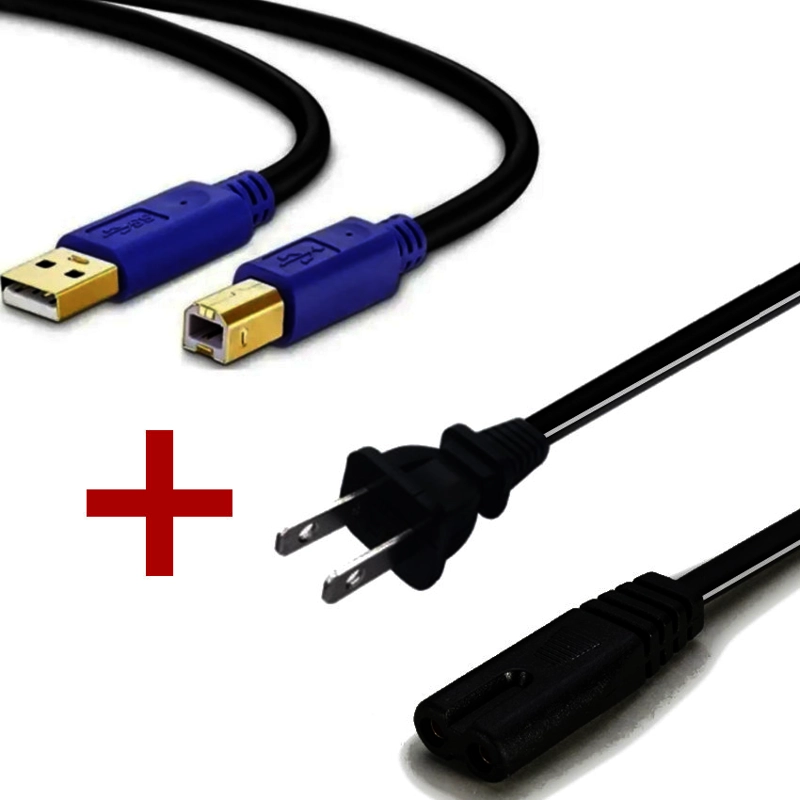 CABLE USB PARA IMPRESORA + CABLE PODER ALIMENTACIÓN IMPRESORA - 1