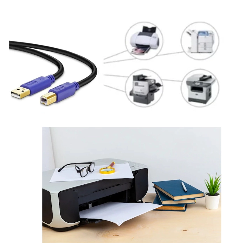 CABLE USB PARA IMPRESORA + CABLE PODER ALIMENTACIÓN IMPRESORA - 9