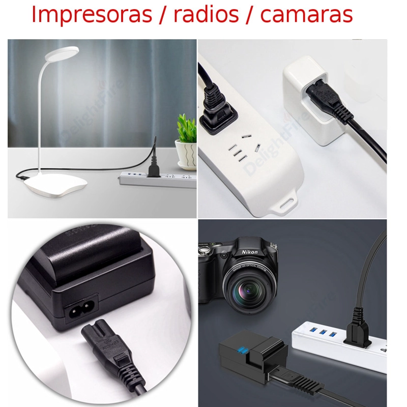 CABLE USB PARA IMPRESORA + CABLE PODER ALIMENTACIÓN IMPRESORA - 10