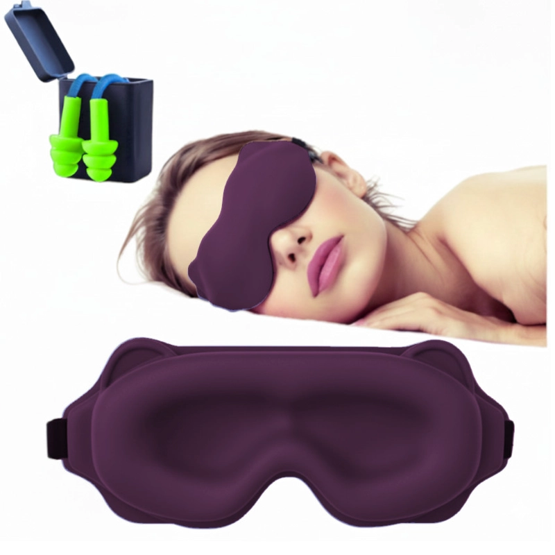 ANTIFAZ PARA DORMIR LENTE 3D MASCARA OJOS AJUSTABLE AISLA LUZ NOCHE SUEÑO + TAPONES - 1
