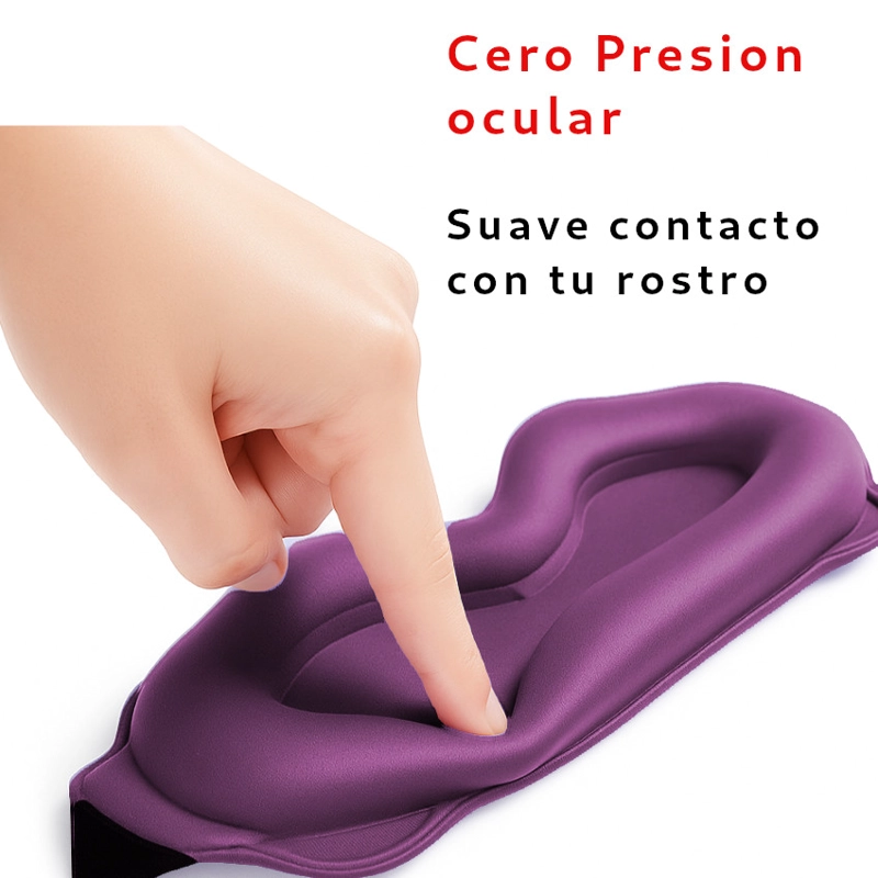 ANTIFAZ PARA DORMIR LENTE 3D MASCARA OJOS AJUSTABLE AISLA LUZ NOCHE SUEÑO + TAPONES - 3