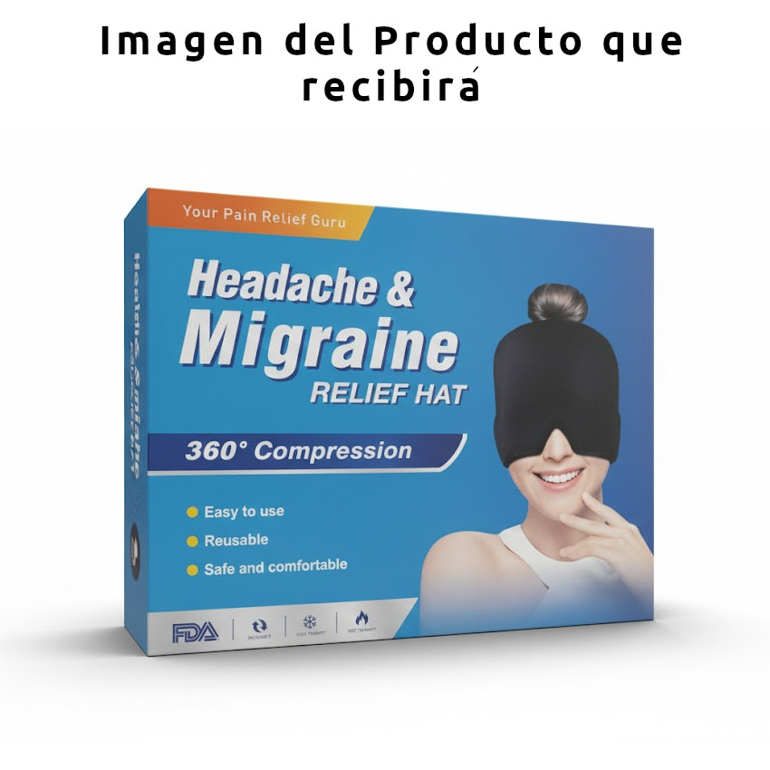 PACK 2 GORRO GEL TERAPIA FRIO CALOR ANTIMIGRAÑA RELAJANTE COMPRESA DOLOR CABEZA MIGRAÑA ESTRES - 2