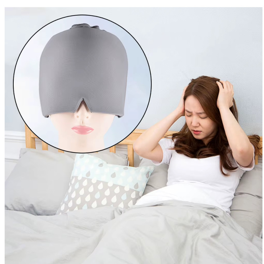 PACK 2 GORRO GEL TERAPIA FRIO CALOR ANTIMIGRAÑA RELAJANTE COMPRESA DOLOR CABEZA MIGRAÑA ESTRES - 5