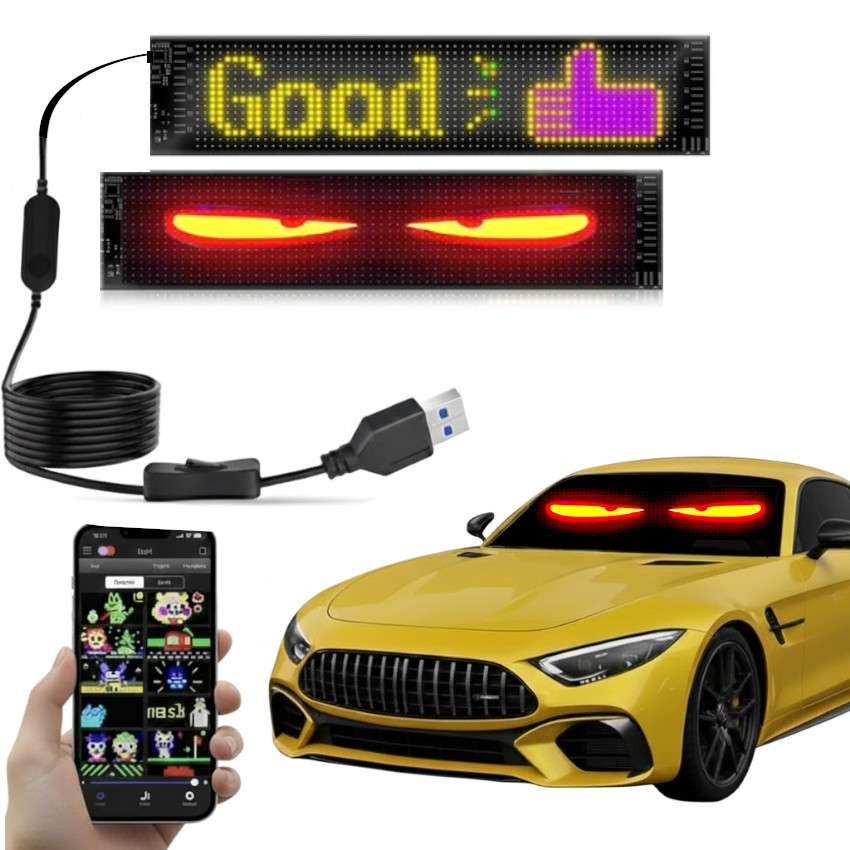 LUZ CARTEL LETRERO LED RGB PROGRAMABLE APP CELL USB 60X12CM BLUETOOTH - 8