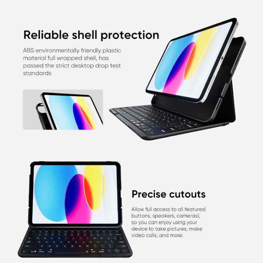 TECLADO PAUL B RGB BLUETOOTH RECARGABLE IPAD AIR 4 5 6 2020 2022 2024 10.9' / 11' - 3