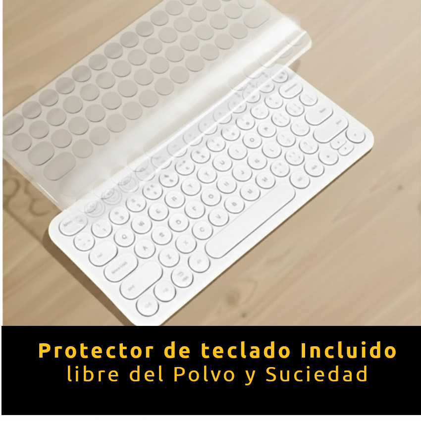 TECLADO INALAMBRICO WIRELESS WINDOWS LINUX MAC COMPACTO BLANCO ROUND KEYS - 2