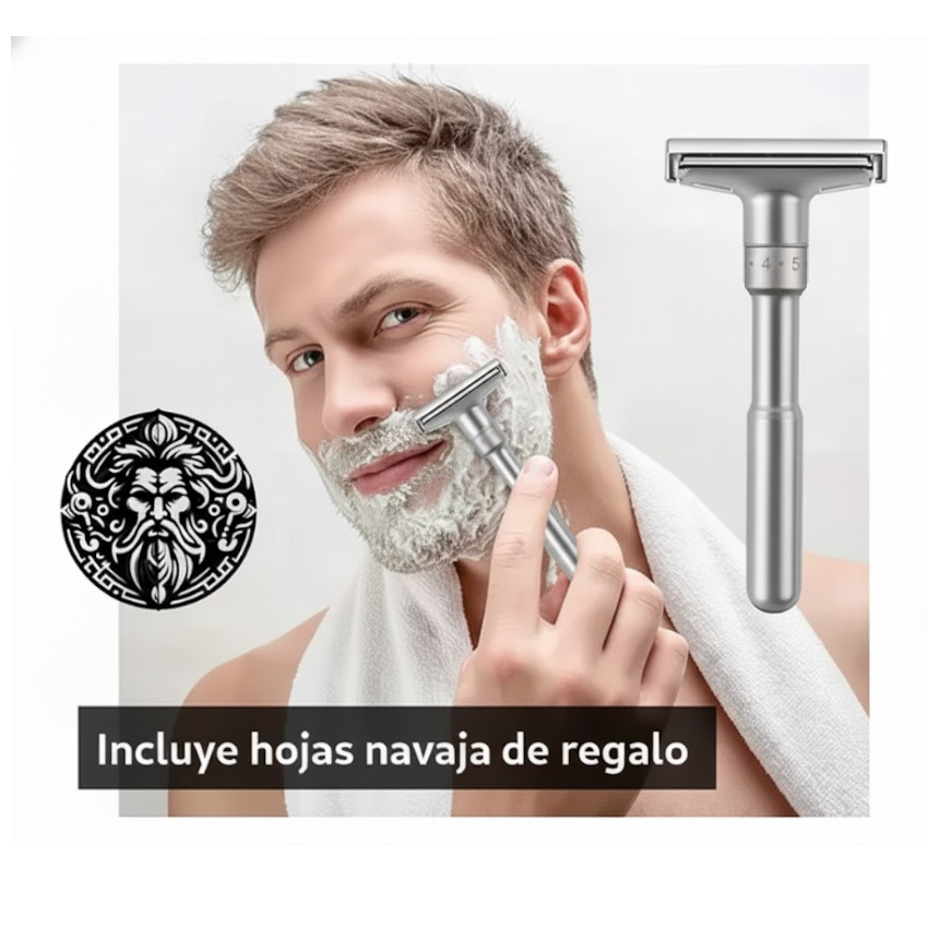MÁQUINA MINGSHI® RAZOR AFEITADORA CLÁSICA INOXIDABLE 6 LEVEL + HOJILLAS - 3