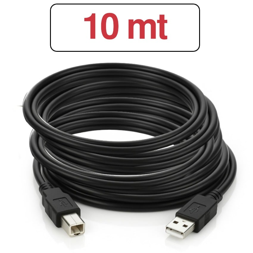 CABLE USB PARA IMPRESORA COMPUTADORA EPSON HP CANON XEROX BROTHER 1000CM 10 MT - 1