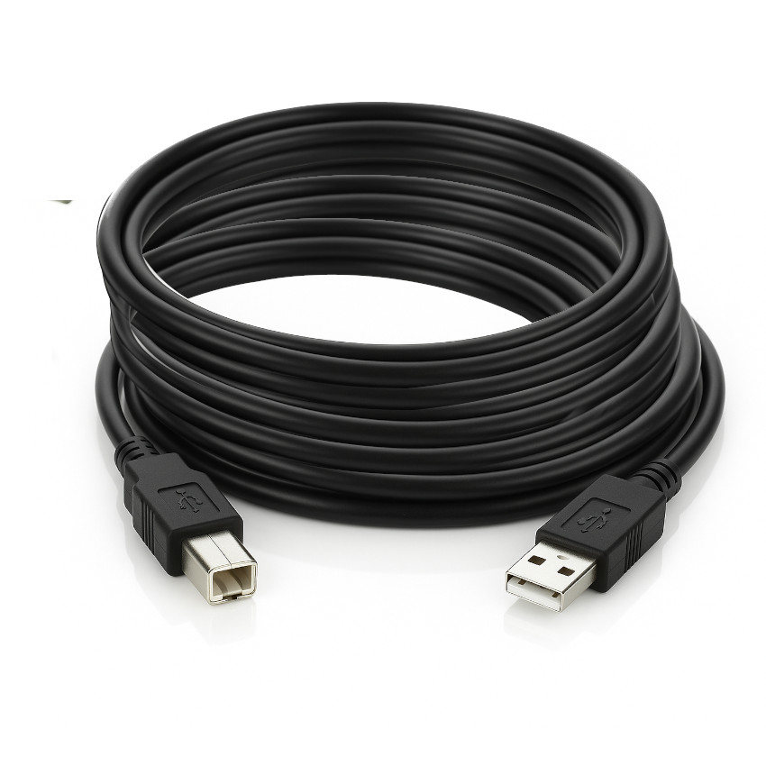 CABLE USB PARA IMPRESORA 10MTS NEGRO+ CABLE 8 PODER ALIMENTACIÓN IMPRESORA CABLE OCHO - 7