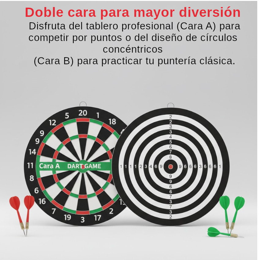TABLERO DE DARDOS TIRO AL BLANCO 2 EN 1 - 3