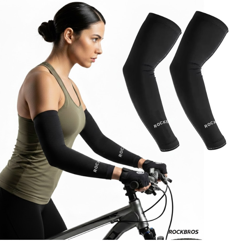 MANGA DEPORTIVA BRAZO MUJER NEGRAS UV MOTO CICLISMO VOLEY ROCKBROS® - 1