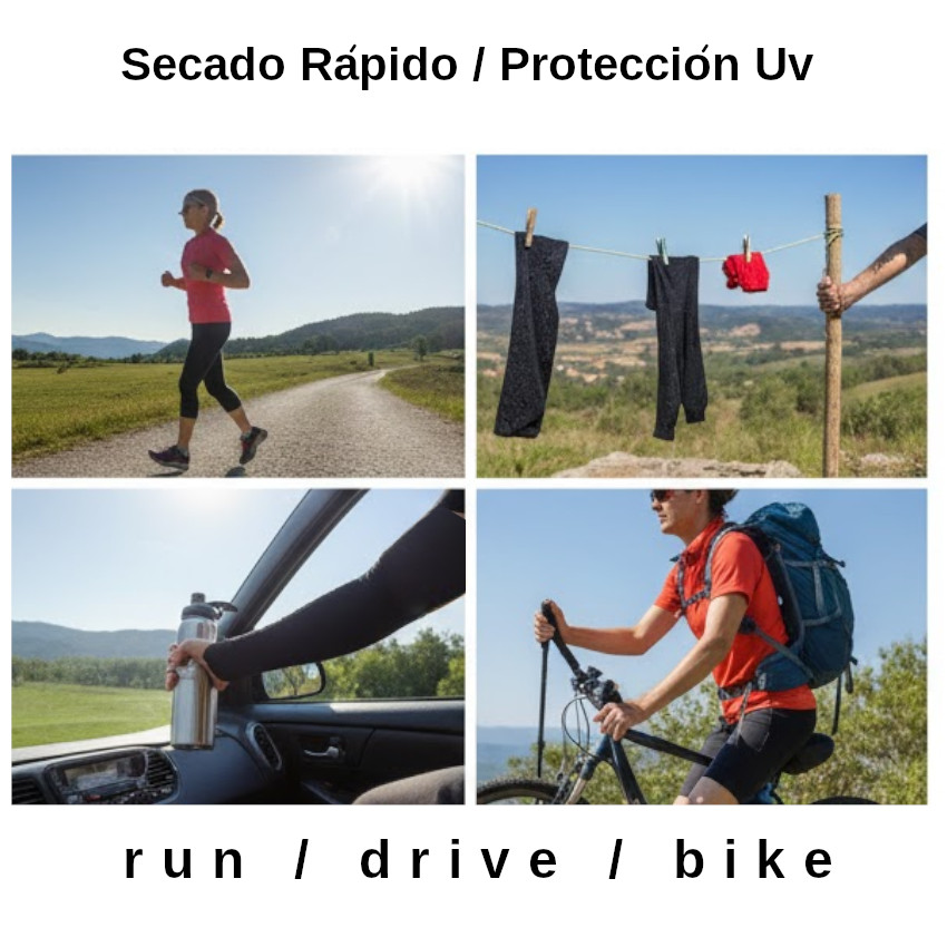 MANGA DEPORTIVA BRAZO MUJER NEGRAS UV MOTO CICLISMO VOLEY ROCKBROS® - 6