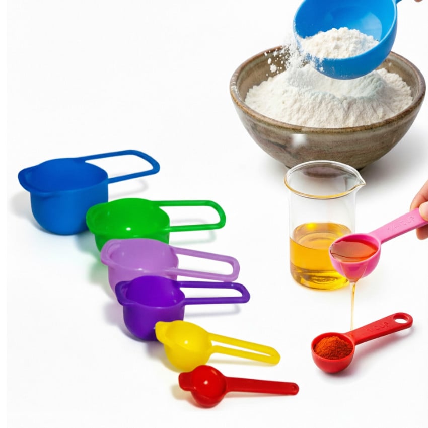 SET 6 CUCHARAS MEDIDORAS 7GR HASTA 250GR REPOSTERIA COCINA RECETAS PERFECTAS - 1