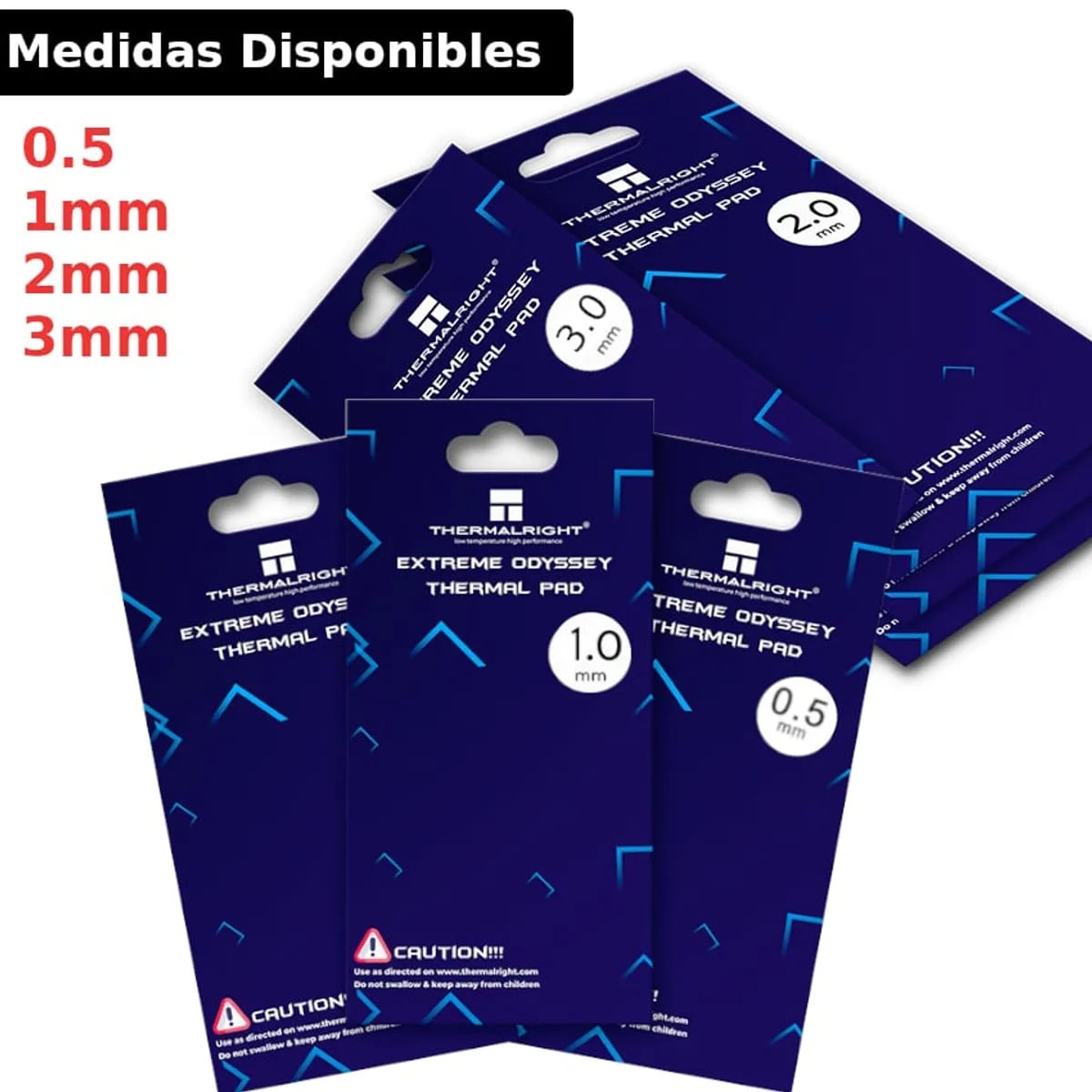 PACK 2PCS THERMAL PADS ODYSSEY 0.5MM + 3MM MANTENIMIENTO LAPTOP GPU CONSOLAS. SS2145 - 4