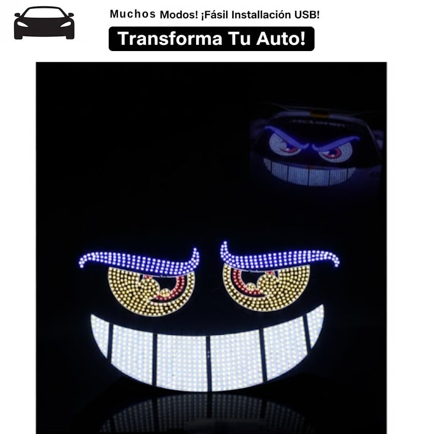 LETRERO LED 3 PCS DEVIL EYES NUEVO MODELO AUTO 10 MODOS ANIMACIÓN - 1