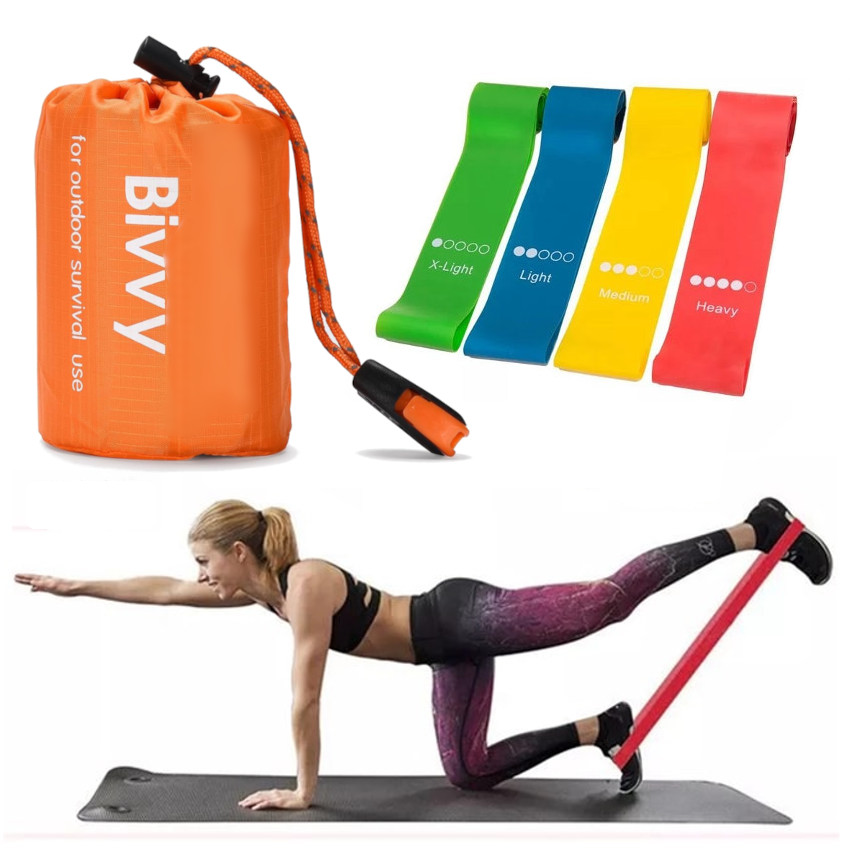 SET 5 BANDAS RESISTENCIA VARIADA ELASTICAS GIMNASIO FITNESS YOGA CASA - 2