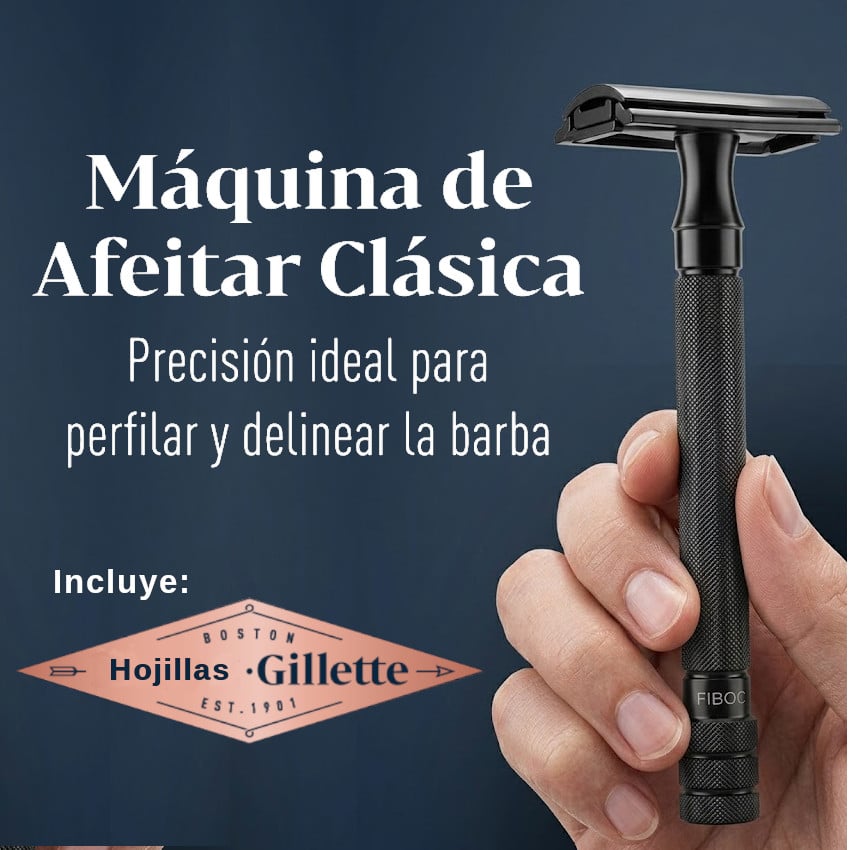 CLASIC RAZOR METAL ALEACION NEGRO + HOJILLAS GILLETTE - 1