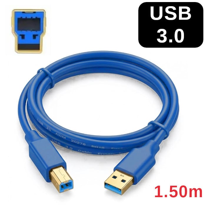 CABLE IMPRESORA USB 3.0 AZUL HP 6701DN EPSON T2170 F570 XEROX - 1