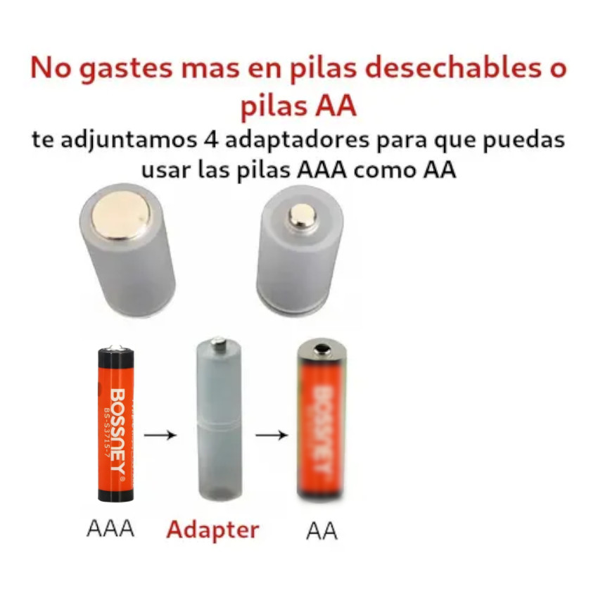 PACK 2 PILAS AAA RECARGABLE USB LI-ON LITIO CARGADOR INCLUIDO 1.5V - 3