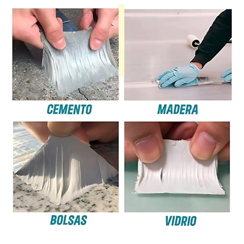 CINTA IMPERMEABLE BUTILO WATERPROOF X 5METROS REPARACION GRIETAS SELLADOR FÁCIL USO DURABLE / PACK X1 - 3
