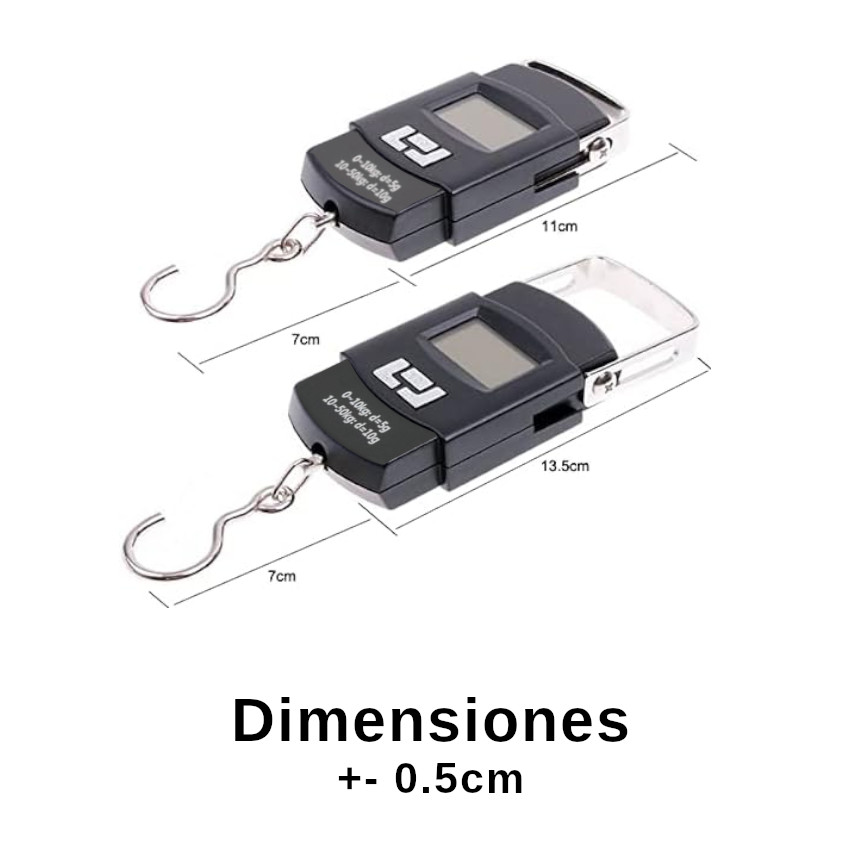 BALANZA ELECTRONICA COMPACTA MANO DIGITAL +BATERIAS PORTÁTIL PESCA EQUIPAJE MALETA BÁSCULA PESO - 3